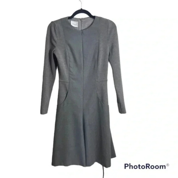 Akris Punto gray wool fit and flare dress 6 - Picture 2 of 7